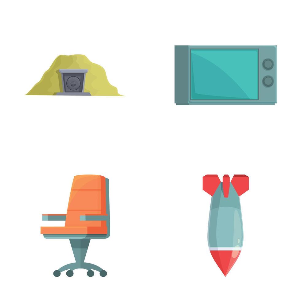 Set of various office and technology icons vector