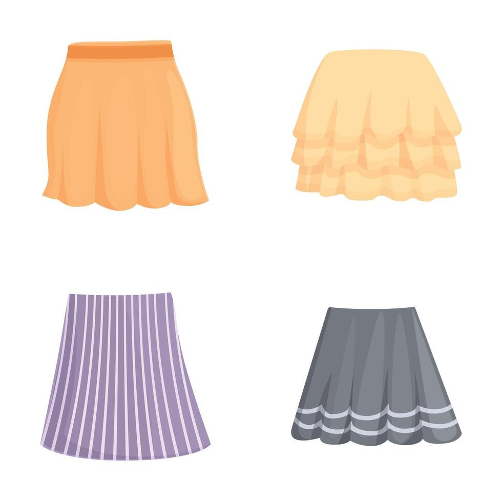 Set of stylish cartoon skirts vector