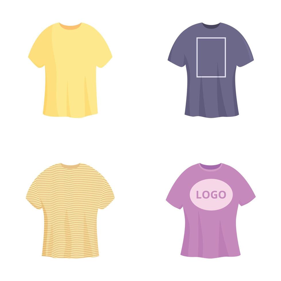 Variety of blank tshirts ready for branding vector