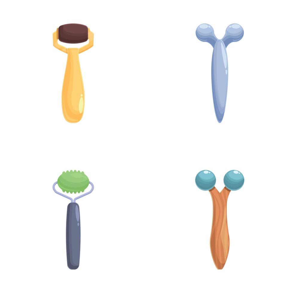 Assorted cartoon razor blades collection vector