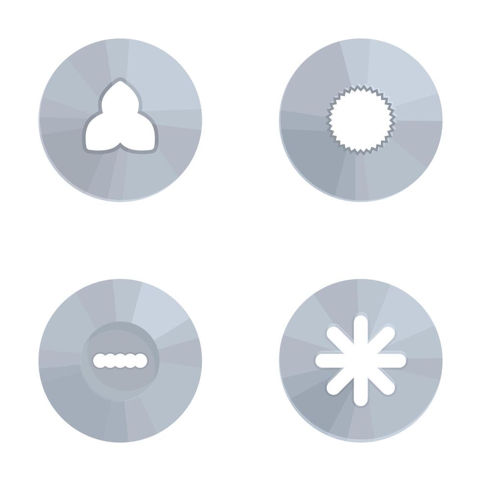 Set of four gray weather icons vector