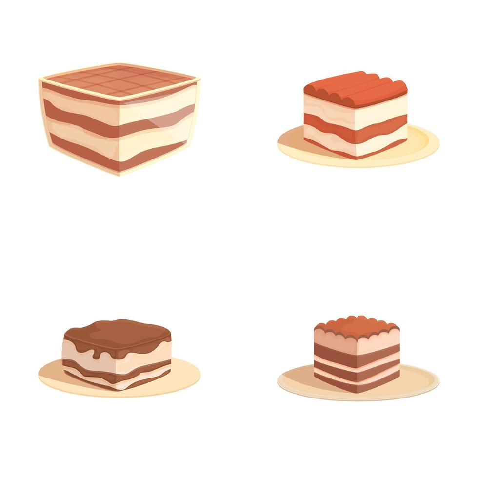 Assorted cartoon dessert cakes collection vector