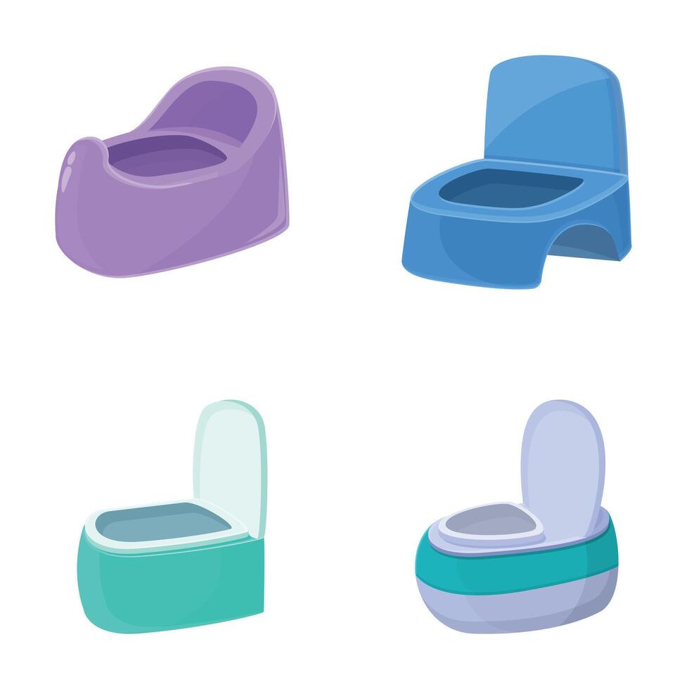 Set of cartoon baby potty chairs vector