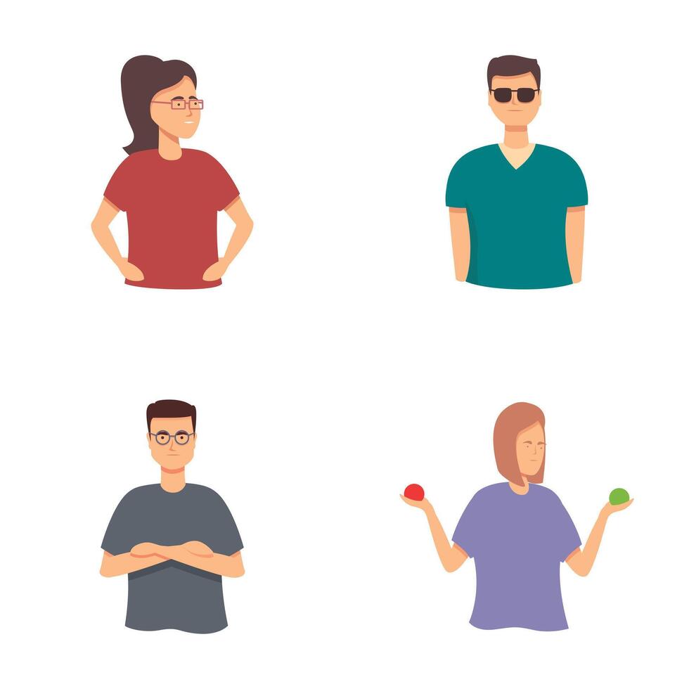 Set of casual people illustrations vector