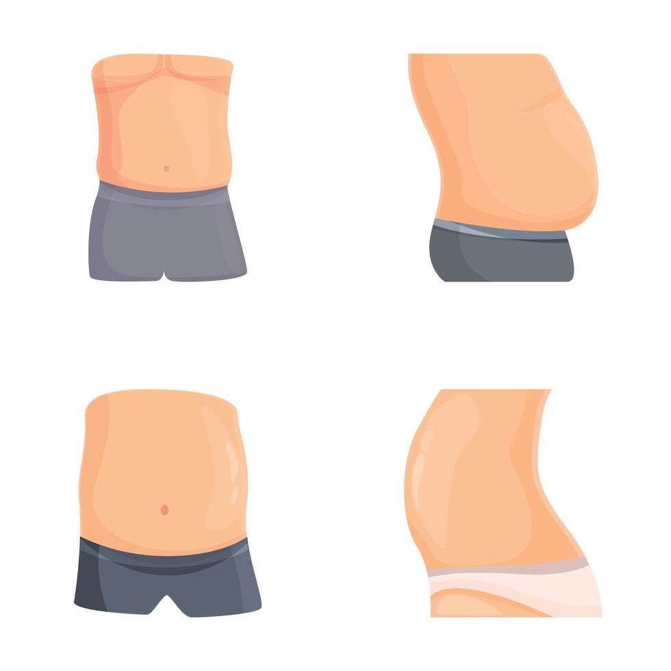 Set of cartoon male and female torsos vector
