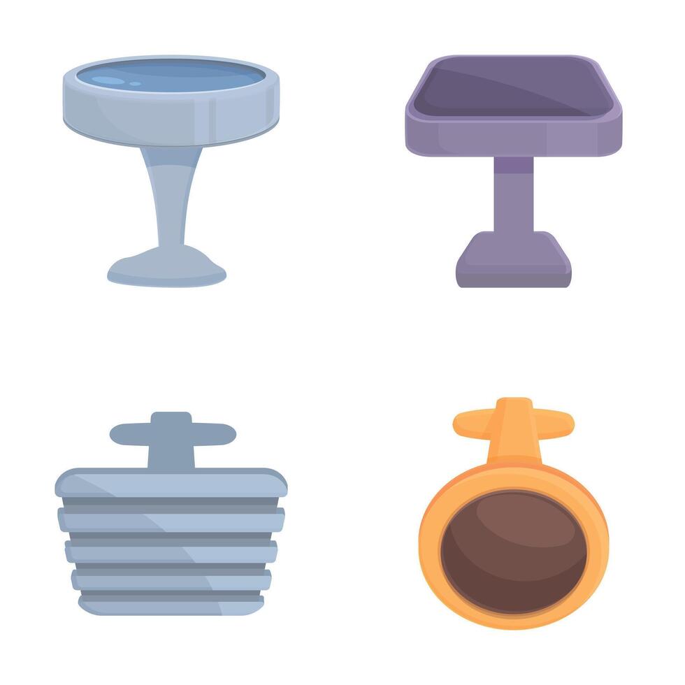Set of cartoon furniture icons vector
