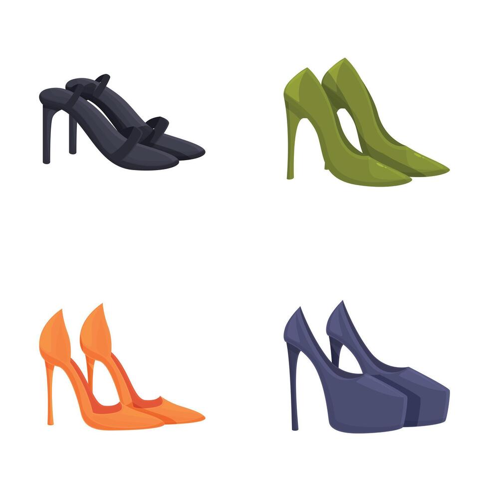 Collection of stylish high heels illustration vector