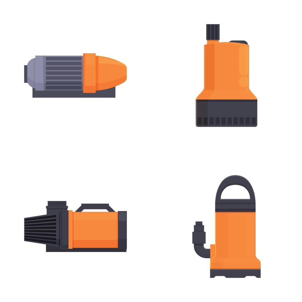 Vector set of cleaning equipment icons
