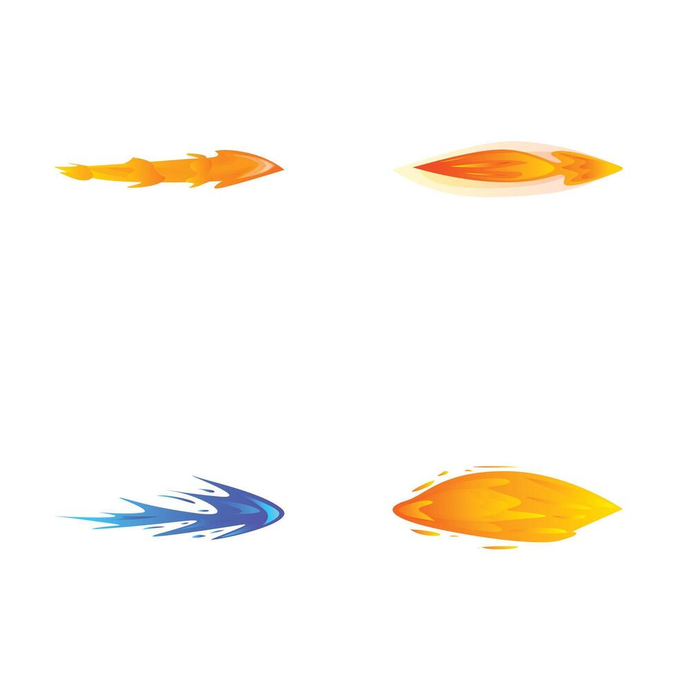 Set of colorful abstract flame icons vector