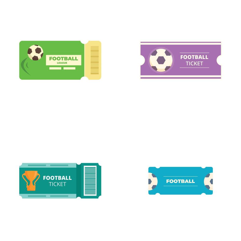 Set of soccer match tickets design templates vector
