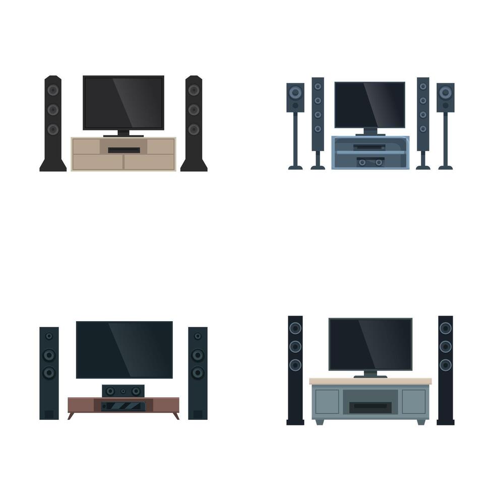 Modern home theater systems collection vector