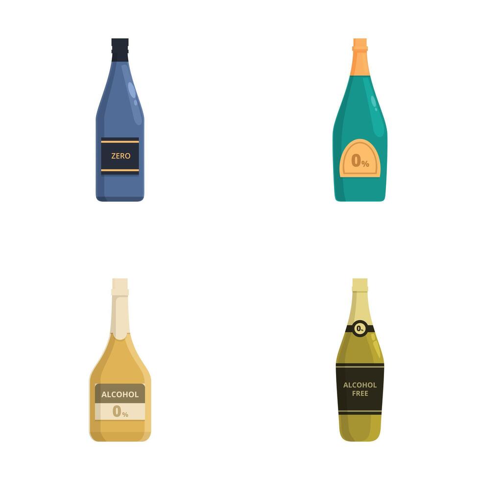 Set of alcoholfree beverage bottles vector illustration