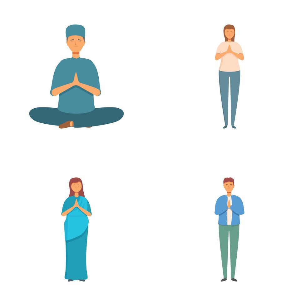 Diverse people standing and sitting in relaxed poses vector