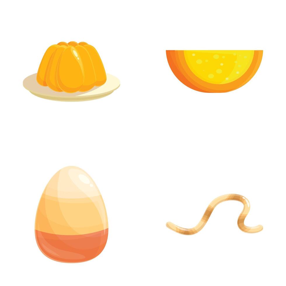 Vibrant set of cartoon illustrations featuring various food items vector