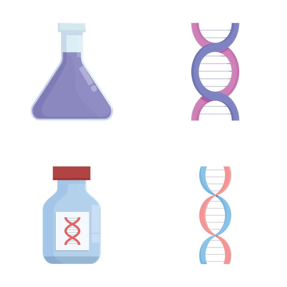 Science and biotechnology icons set vector