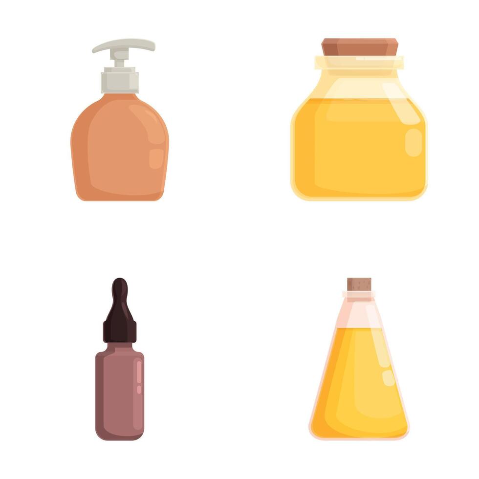 Set of assorted cosmetic bottles icons vector