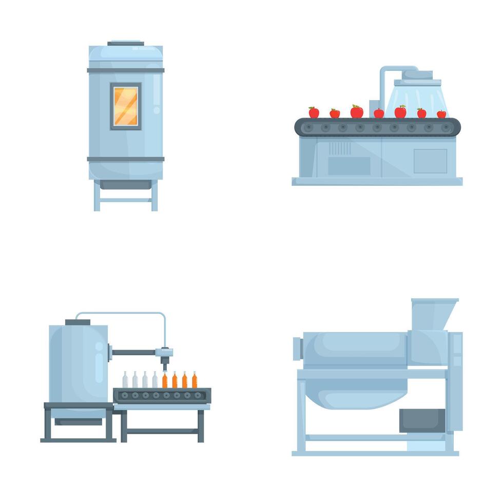 Industrial food processing equipment set vector