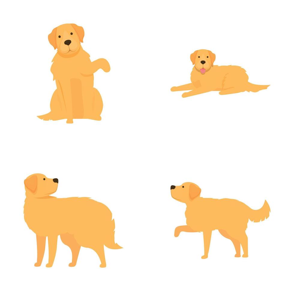 Cartoon labrador retriever set in various poses vector