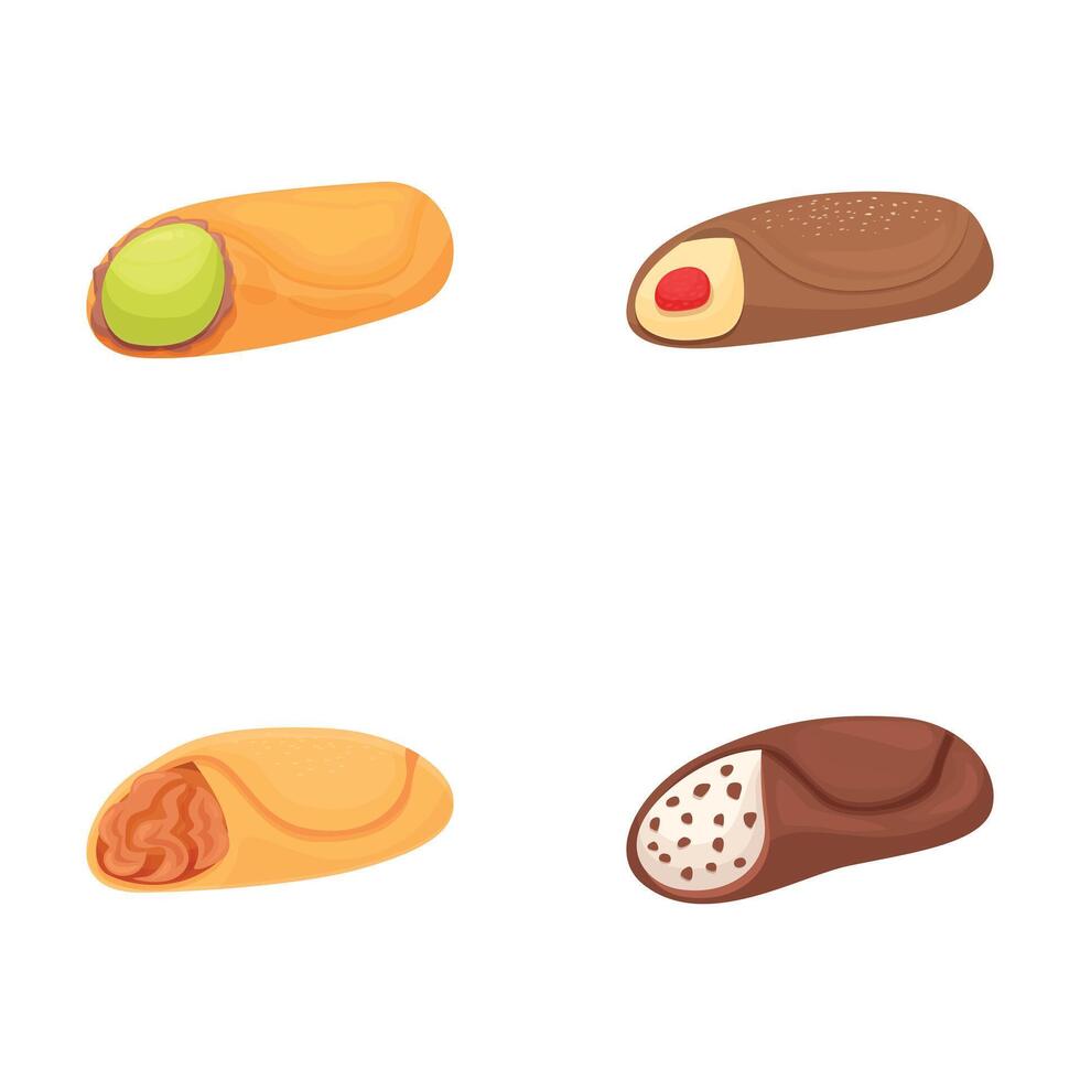 Assorted bakery pastries vector set