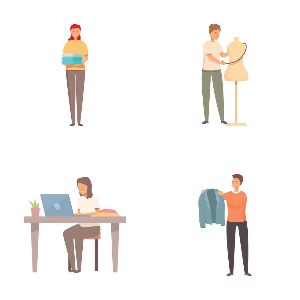 Diverse set of people engaged in daily activities vector