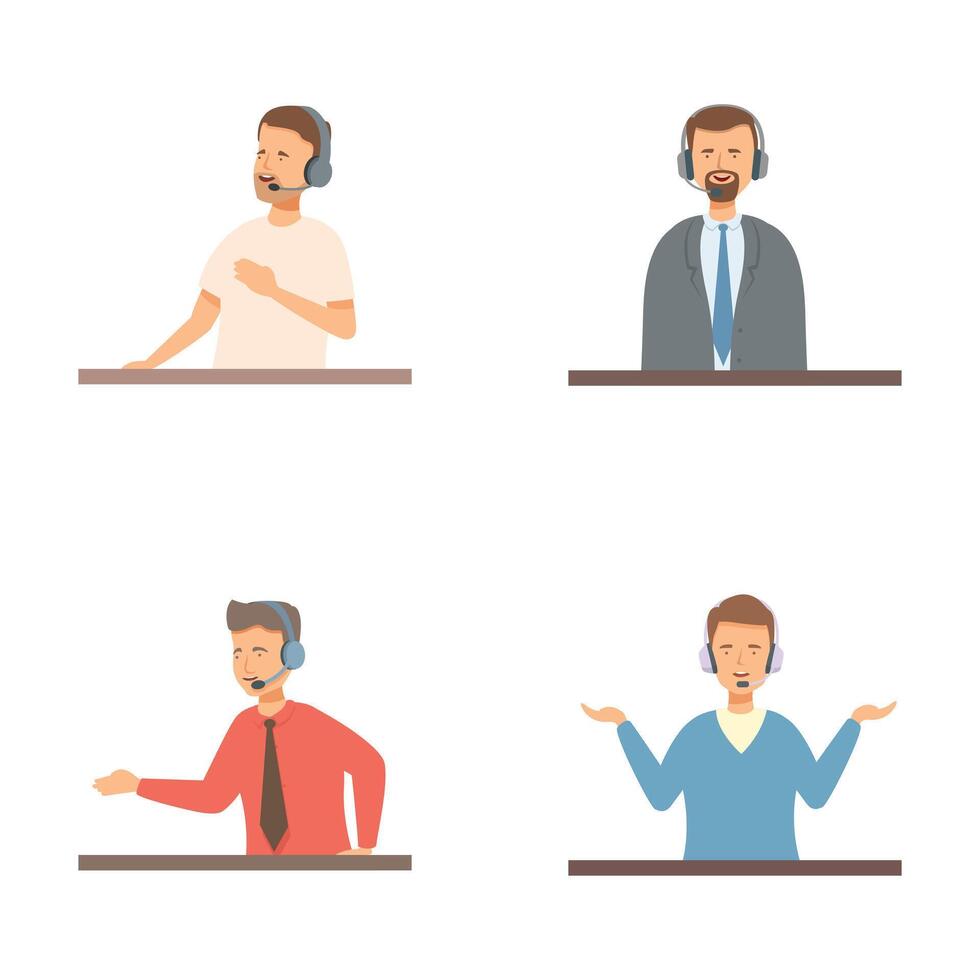 Customer support representatives cartoon characters vector