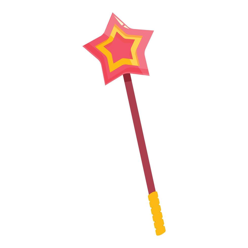 Red and yellow magic wand spreading magic dust vector