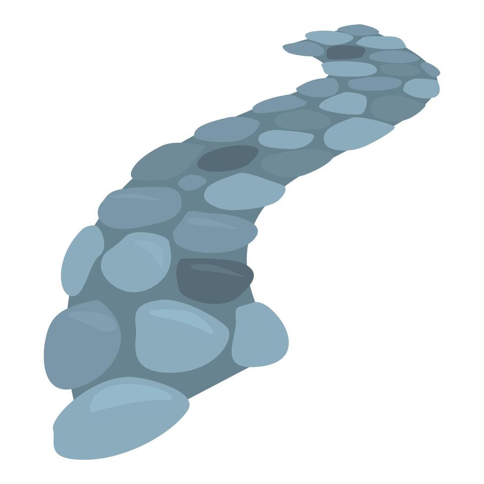 Winding stone path leading through a serene landscape vector