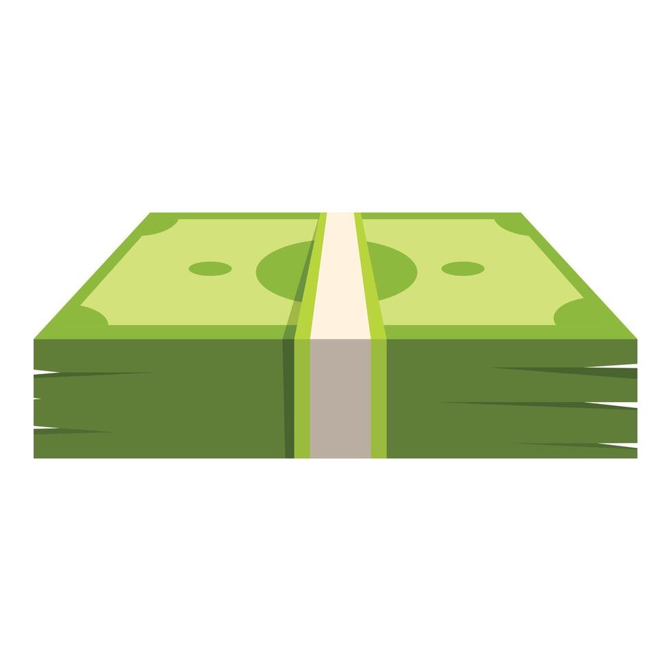 Stack of cash bundled and strapped illustrating wealth vector