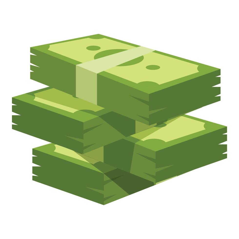 Stack of green banknotes forming increasing steps illustrating investment growth vector