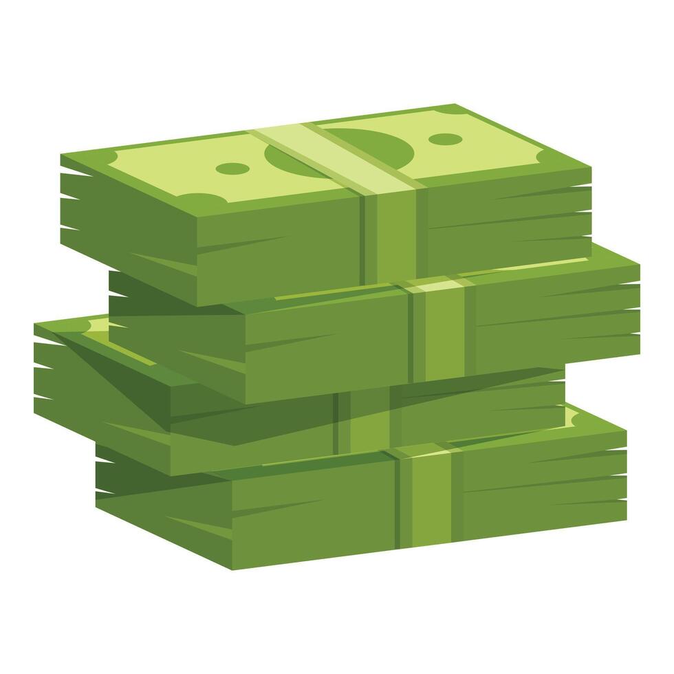 Stack of dollar bills representing wealth and success vector