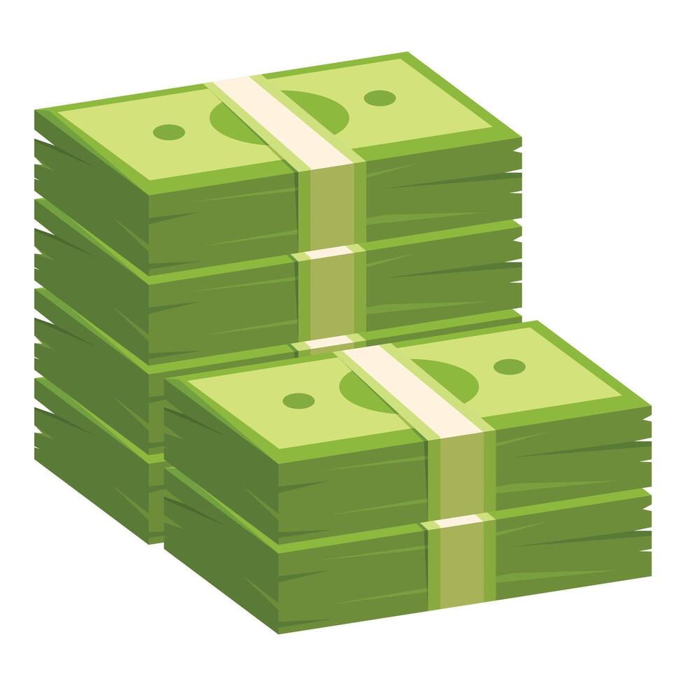 Big money stacks accumulating wealth and savings vector