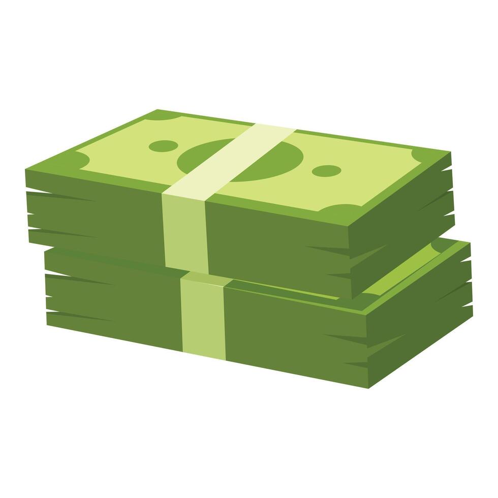 Two stacks of money representing wealth and savings vector