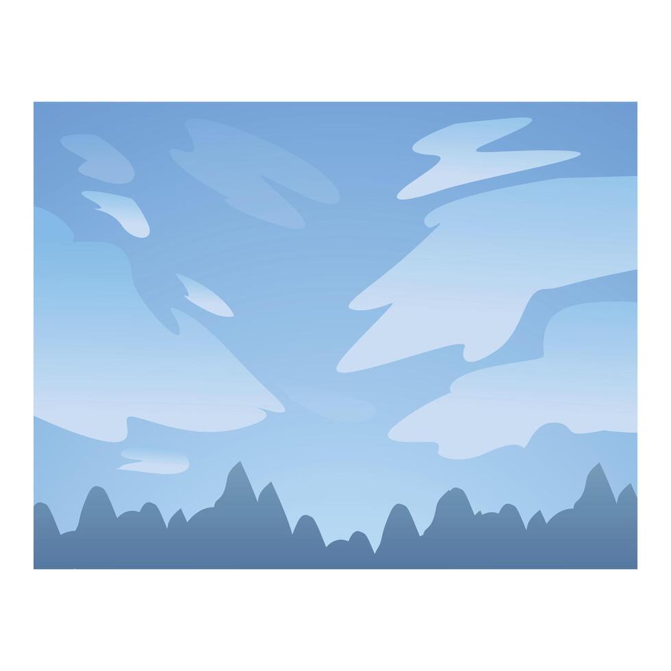 Blue sky with cloudscape over mountains landscape vector