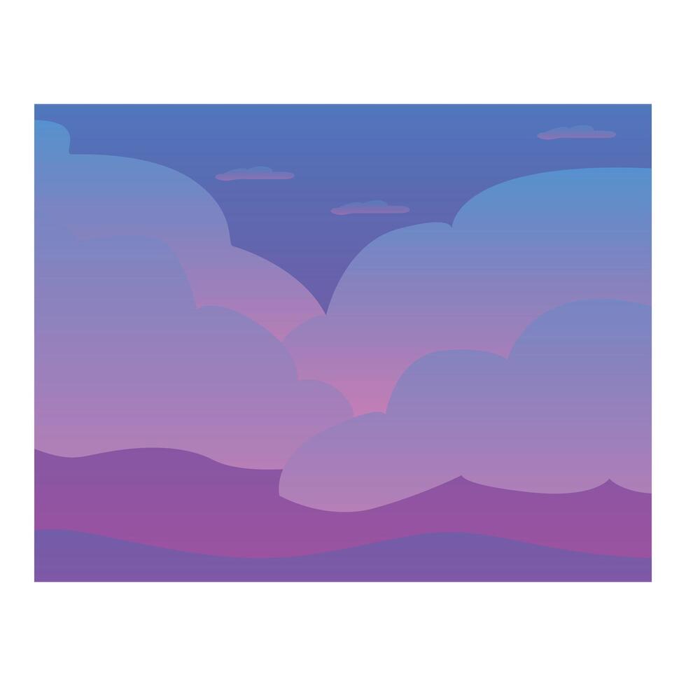 Vivid purple cloudscape dominating a blue sky vector