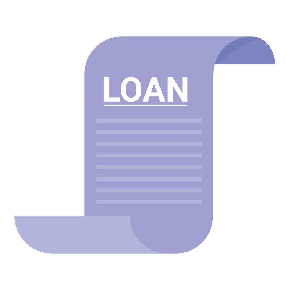 Loan agreement document representing lending money from bank vector