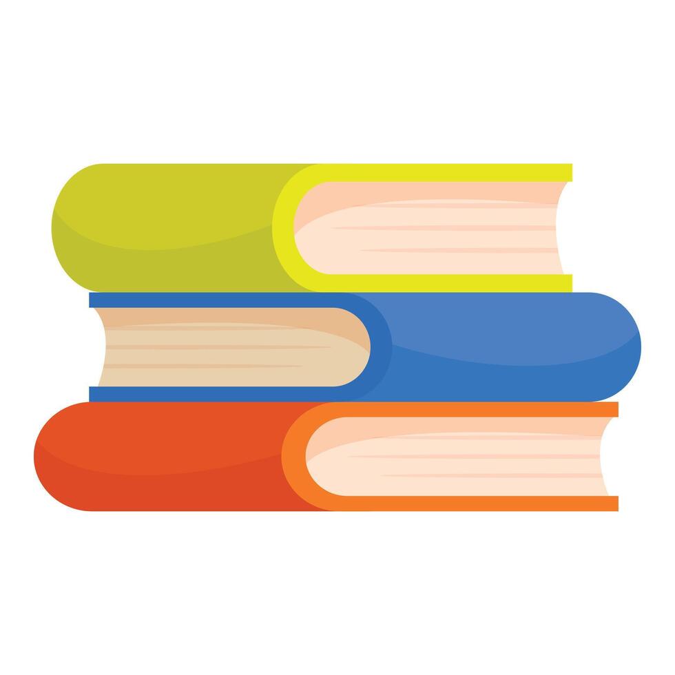 Stack of colorful books forming a small tower vector