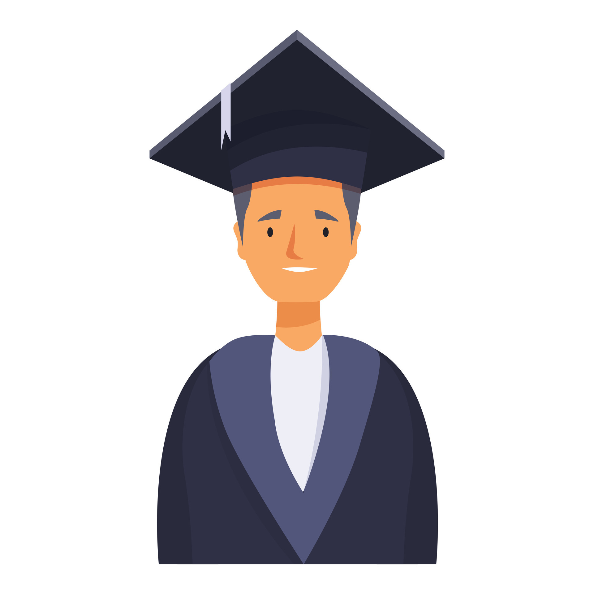 Happy Graduate Student Smiling Wearing Cap And Gown 48455016 Vector Art Happy Graduate Student Smiling Wearing Cap And Gown 48455016 Vector Art