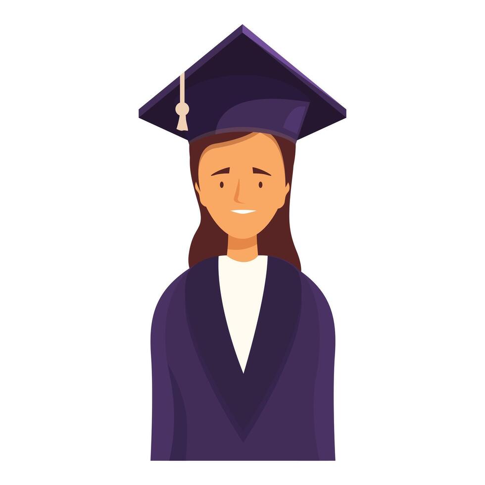 Happy graduate student wearing cap and gown smiling vector