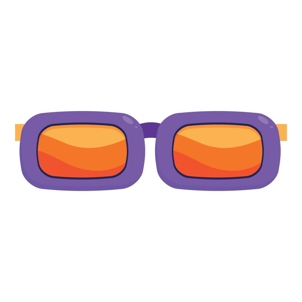 Cute purple sunglasses protecting from sunlight with orange lenses vector
