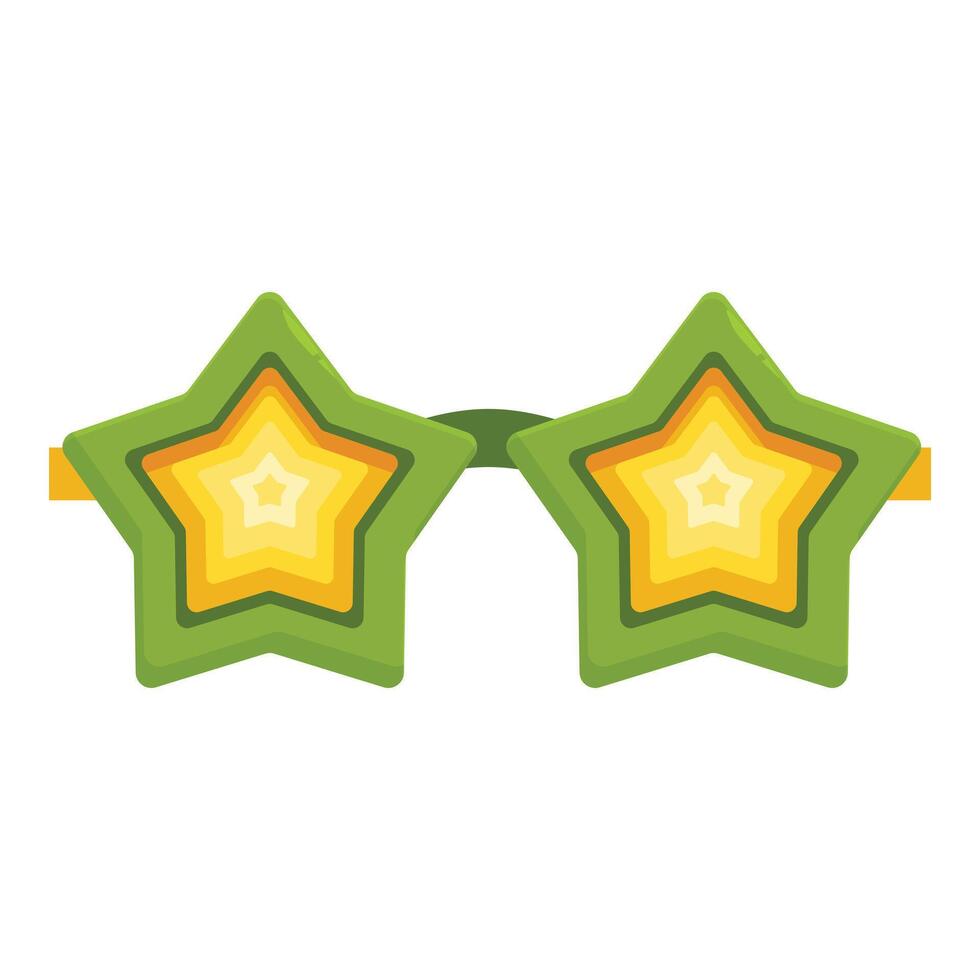 Green star sunglasses bringing joy and fun to summer parties vector