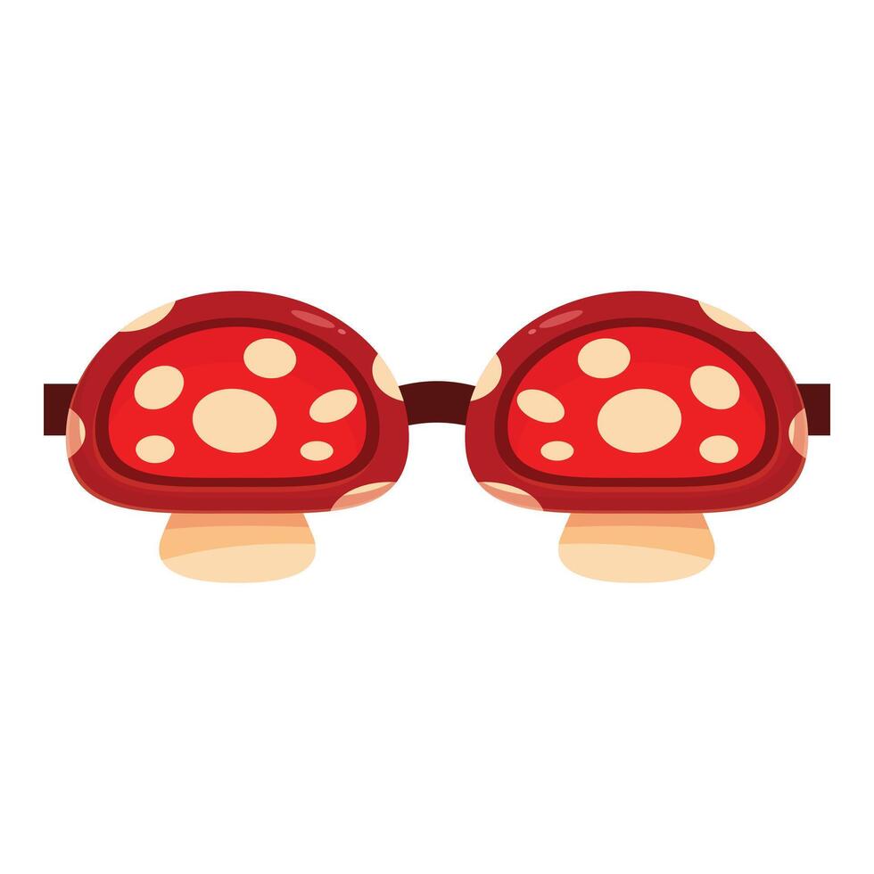 Funny red mushroom glasses with white spots for costume party vector