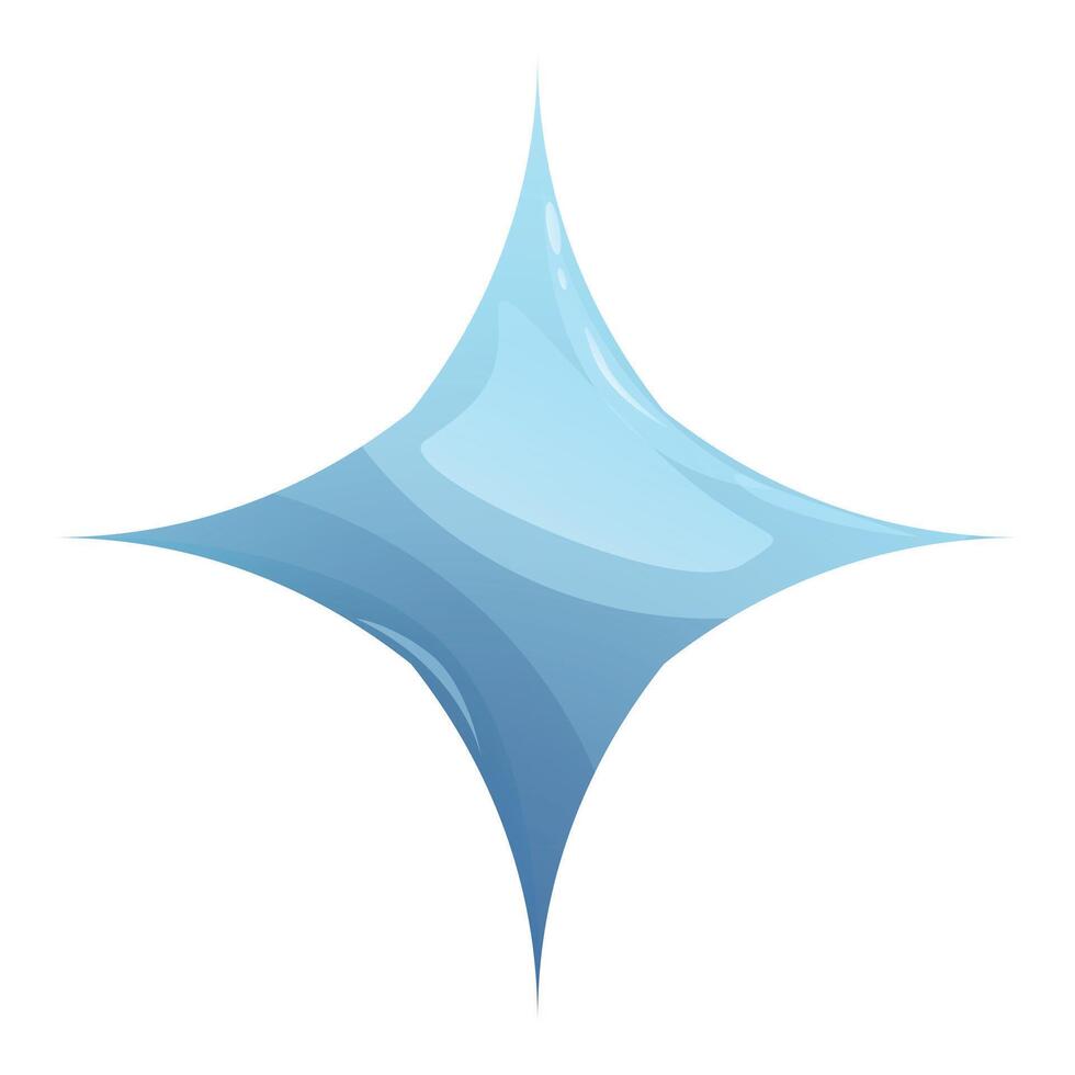 Bright blue cartoon star shining with inner light vector