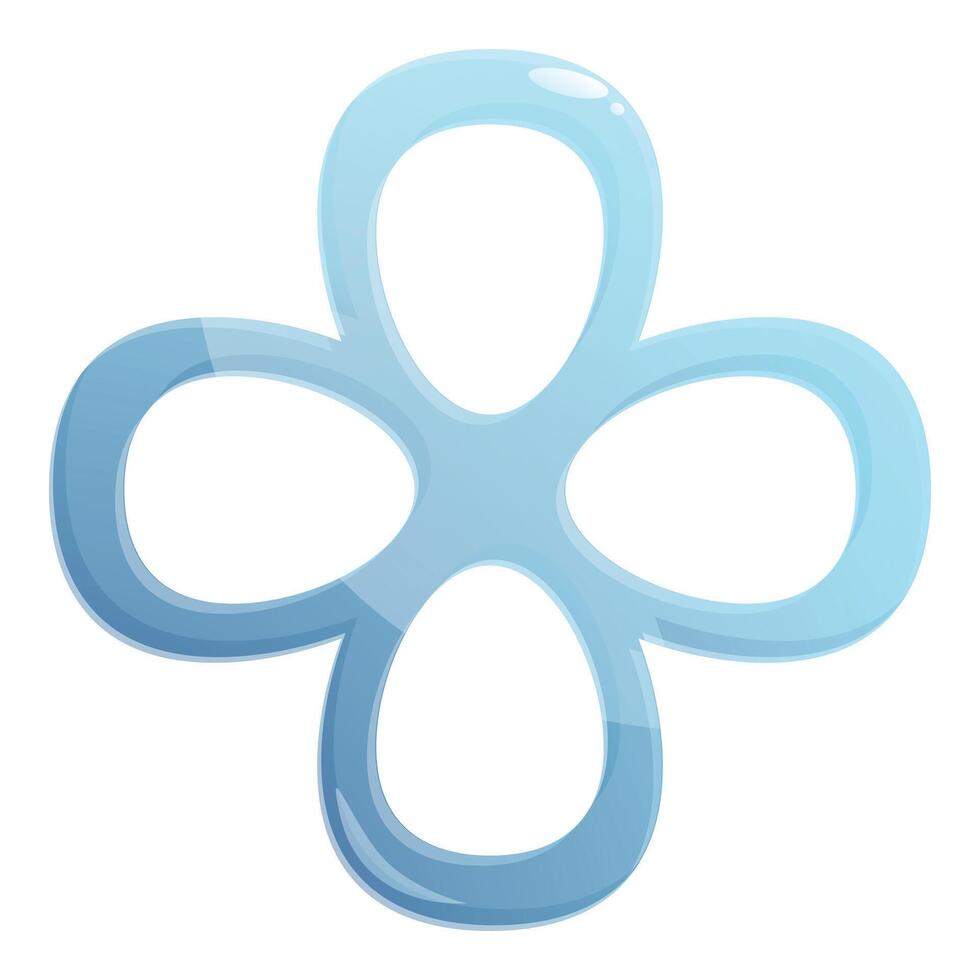 Blue flower shaped abstract design element with glossy surface vector