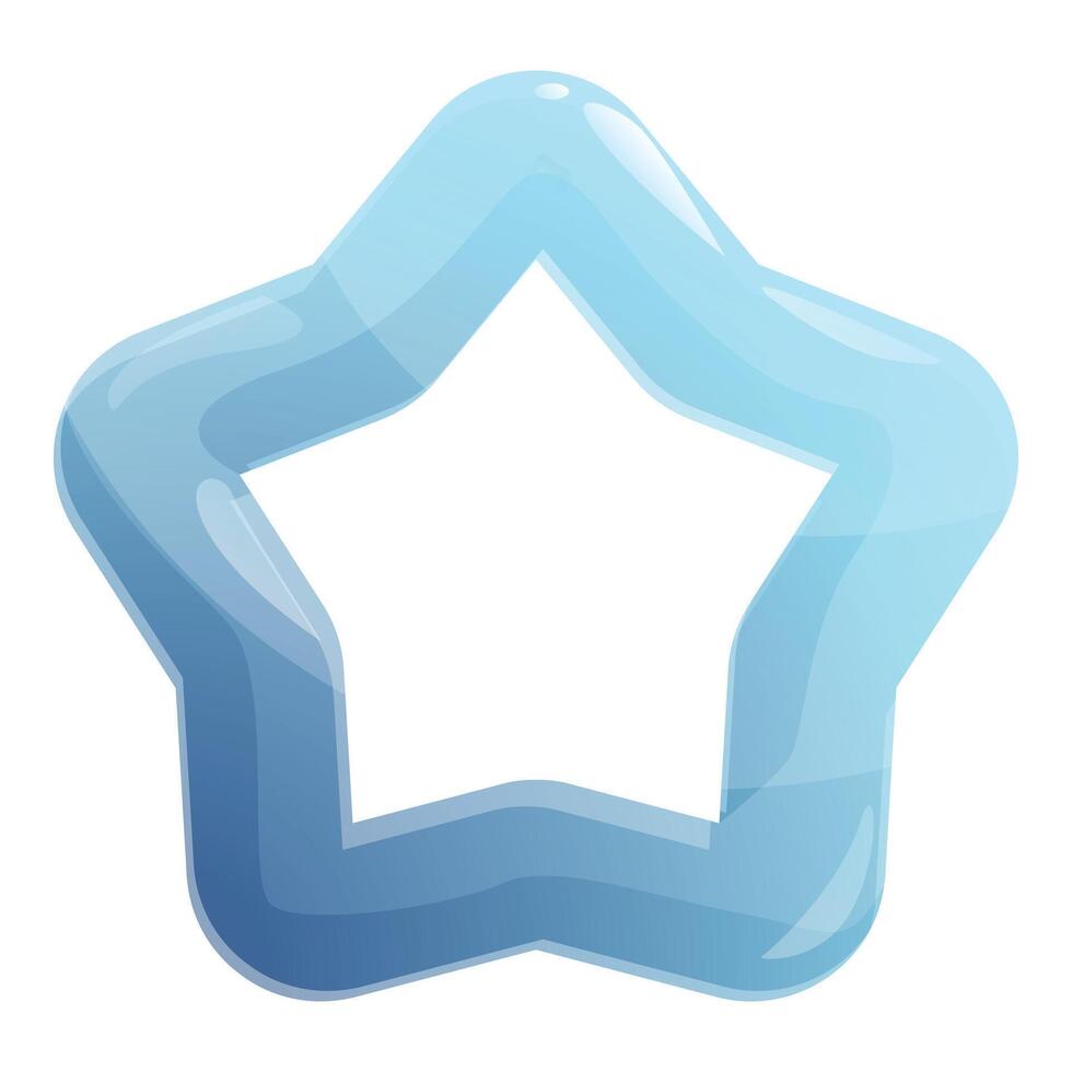 Blue star shape shining with glossy surface vector