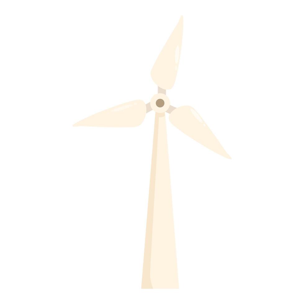 Wind turbine generating clean energy on white background vector