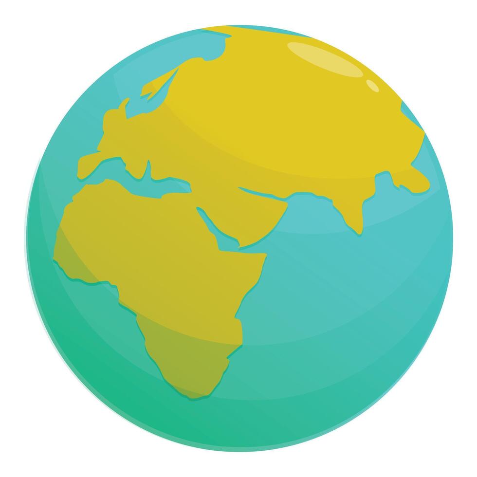 Cartoon globe showing europe, asia, and africa continents vector