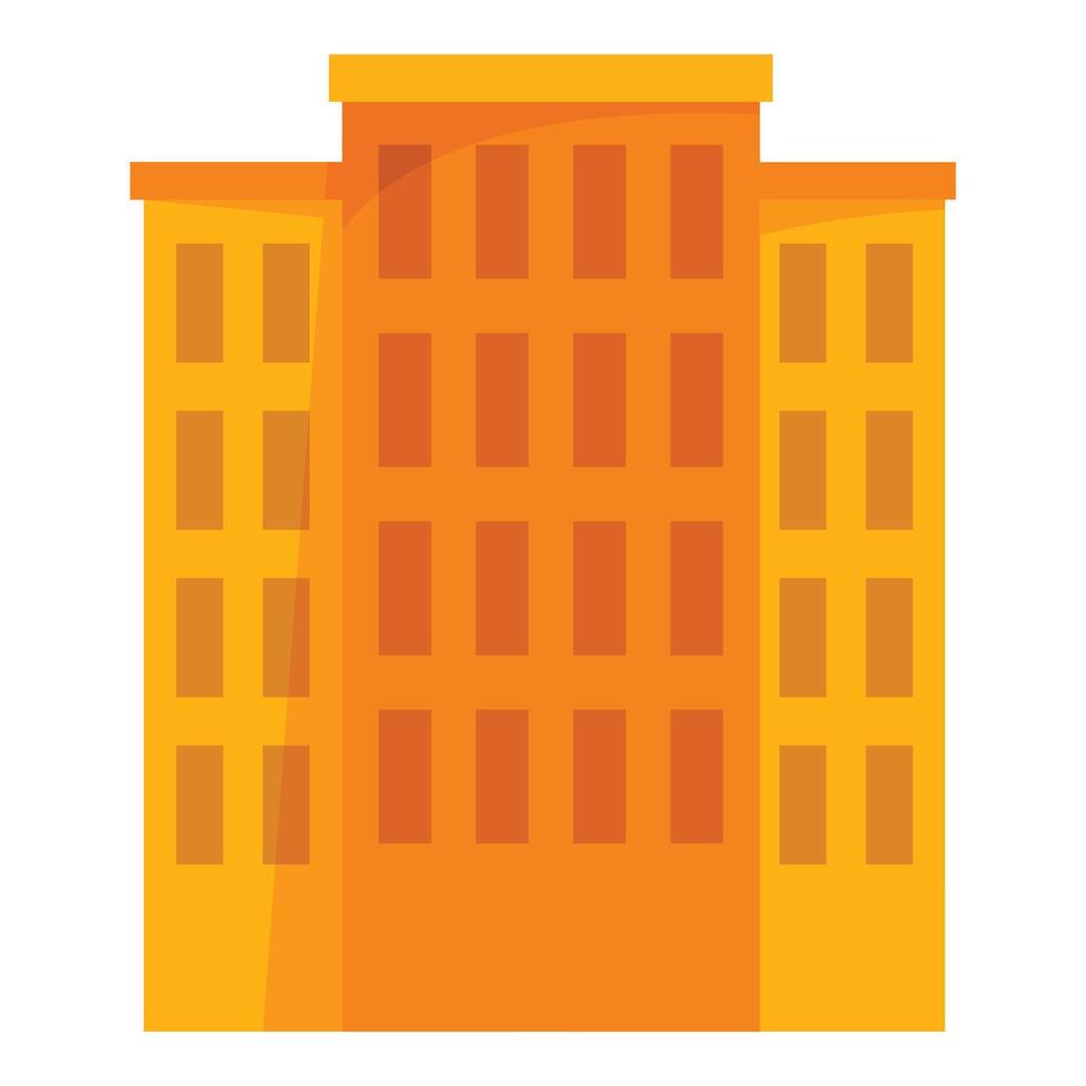 Tall orange apartment building with many windows vector