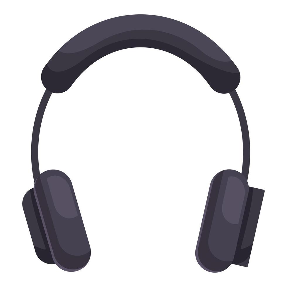 Black headphones isolated on white background listening to music vector