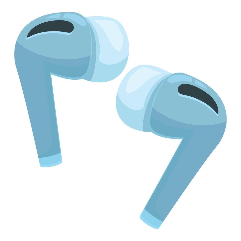 Pair of modern wireless earphones lying on white background vector