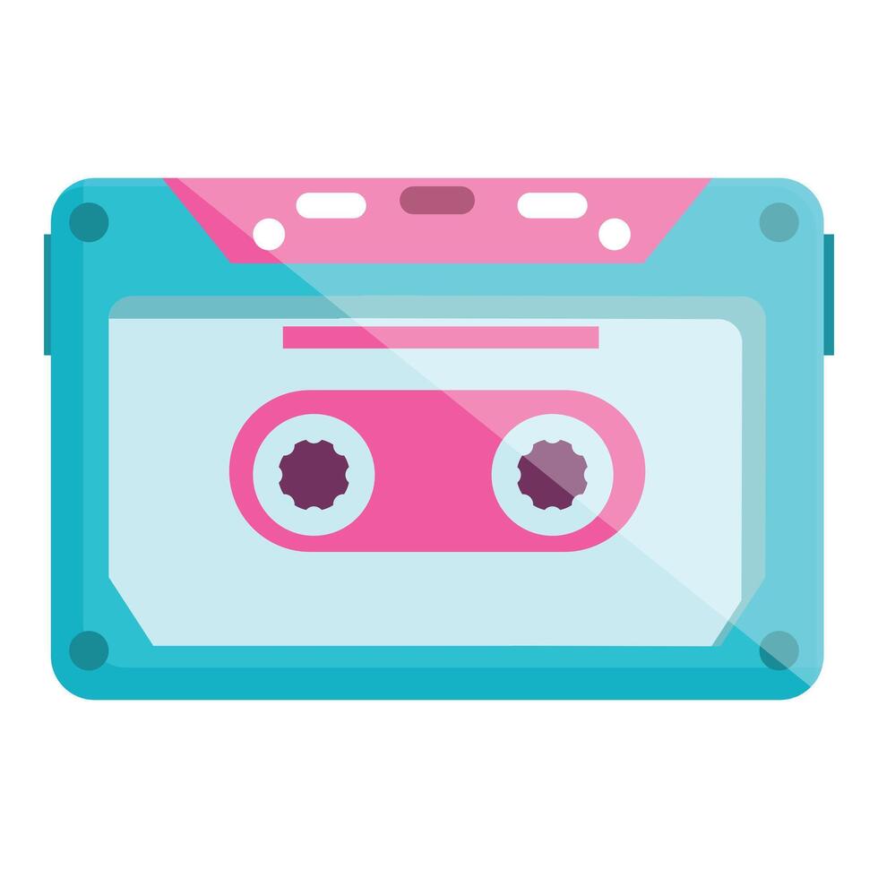 Audio cassette tape playing music from the 80s vector